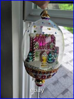 Christopher Radko Glass Domed Christmas Ornament CRYSTAL CANDY COTTAGE RARE 9 Christopher Radko Glass Domed Christmas Ornament CRYSTAL CANDY COTTAGE RARE 9