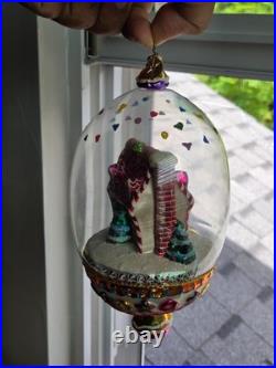 Christopher Radko Glass Domed Christmas Ornament CRYSTAL CANDY COTTAGE RARE 9
