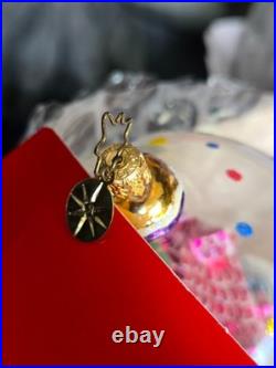 Christopher Radko Glass Domed Christmas Ornament CRYSTAL CANDY COTTAGE RARE 9