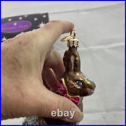 Christopher Radko Glass Easter Ornament Chocolate Hop Bunny 01-0399-CB BOX EUC