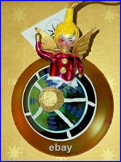 Christopher Radko Glass Ornament ANGEL IN ORBIT box/tags RARE HTF