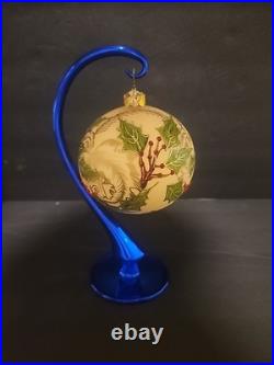Christopher Radko Glass Ornament Holly Berry Great Condition No Original Box