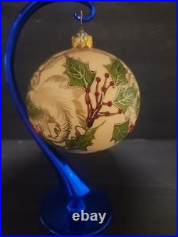 Christopher Radko Glass Ornament Holly Berry Great Condition No Original Box