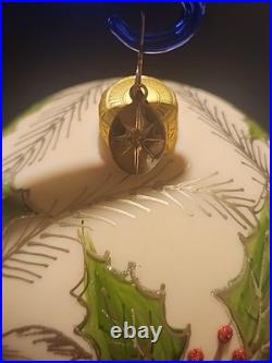 Christopher Radko Glass Ornament Holly Berry Great Condition No Original Box
