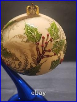 Christopher Radko Glass Ornament Holly Berry Great Condition No Original Box