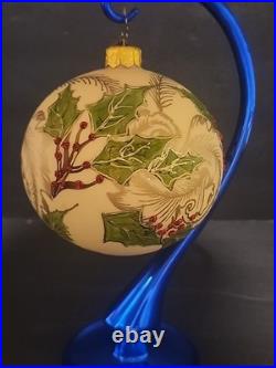 Christopher Radko Glass Ornament Holly Berry Great Condition No Original Box