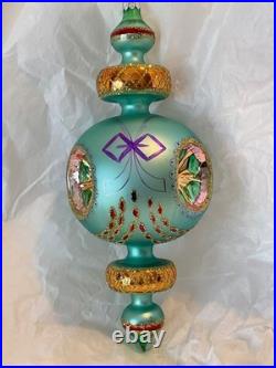 Christopher Radko Glass Ornament RAZZLE DAZZLE Indent Reflector Drop 94-372-1