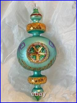 Christopher Radko Glass Ornament RAZZLE DAZZLE Indent Reflector Drop 94-372-1