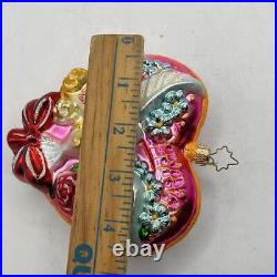 Christopher Radko Glass Ornament Valentines Heart Dove Collectible Love Letter