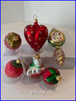 Christopher Radko Glass Ornaments Lot of 6 Most are 20+Years Old Mint Condition