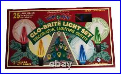 Christopher Radko Glo-Brite Light Set Shiny Brite 25 Strand 1 Bulb 5 Colors