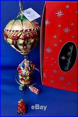 Christopher Radko Grand Gift Air Lift Balloon Glass Ornament # 655/10,000 RARE