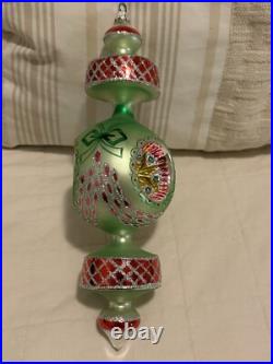 Christopher Radko Green Razzle Dazzle 11 Three Reflector Christmas Ornament 3