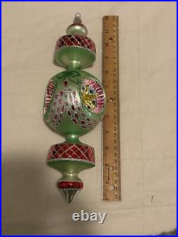 Christopher Radko Green Razzle Dazzle 11 Three Reflector Christmas Ornament 3