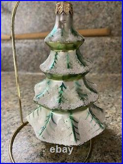 Christopher Radko HTF Winter Tree. Frosted Ornament Early 1990s Retired 5