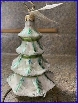 Christopher Radko HTF Winter Tree. Frosted Ornament Early 1990s Retired 5