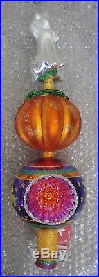 Christopher Radko Halloween Finial Tree Topper Ornament RARE Spook-O-Lantern