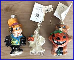 Christopher Radko Halloween Ghost Bear Punkin Prize Spider Polonaise 3 Ornaments