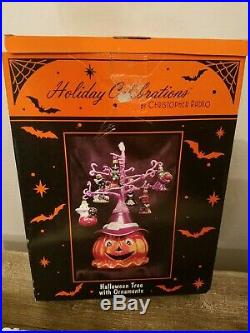 Christopher Radko Halloween Tree COMPLETE With All 6 Ornaments Pumpkin Hat Prop