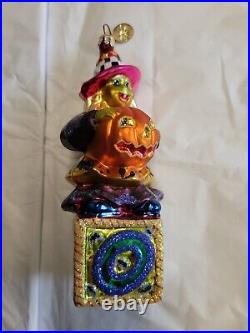 Christopher Radko Halloween Witch Ornament Pumpkin Block