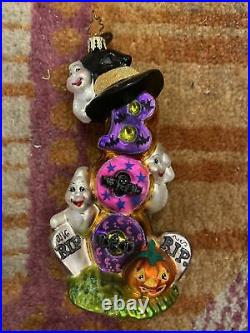 Christopher Radko Halloween ornament boo grave tidings ghost glass Ornament