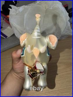 Christopher Radko Hand Painted Glass Elephant Ornament Multicolor Abstract