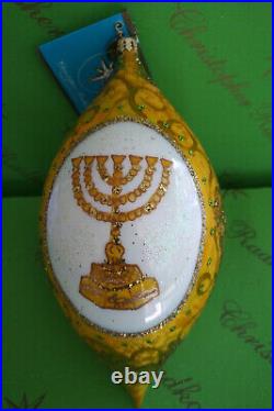 Christopher Radko Hanukkah Season's Celebration Glass Ornament