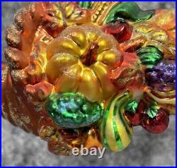 Christopher Radko Harvest Pride Cornucopia Thanksgiving Glass Christmas Ornament