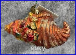 Christopher Radko Harvest Pride Cornucopia Thanksgiving Glass Christmas Ornament