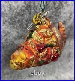 Christopher Radko Harvest Pride Cornucopia Thanksgiving Glass Christmas Ornament