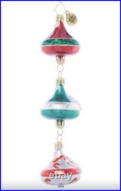 Christopher Radko Hershey's Trio Of Kisses 7.5 Drop Ornament #1021824 New withBox