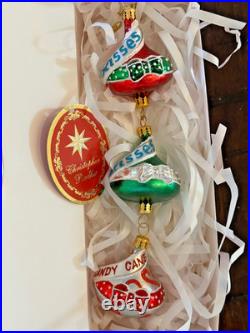 Christopher Radko Hershey's Trio Of Kisses 7.5 Drop Ornament #1021824 New withBox