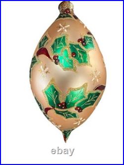 Christopher Radko Holly Go Round Teardrop Drop Ornament 00-452-0