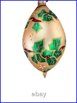 Christopher Radko Holly Go Round Teardrop Drop Ornament 00-452-0