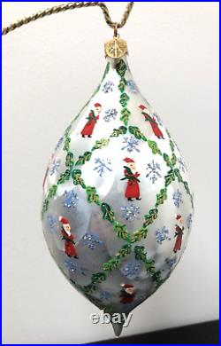 Christopher Radko Homecomings Santas 01-0052-0 Teardrop Christmas Ornament 7.5