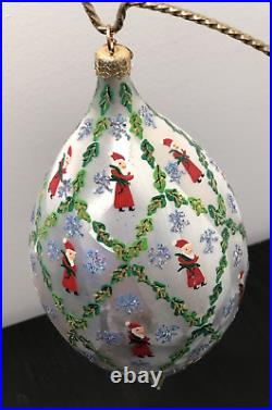 Christopher Radko Homecomings Santas 01-0052-0 Teardrop Christmas Ornament 7.5