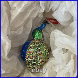 Christopher Radko IN LIVING COLOR Peacock Reflector Christmas Ornament