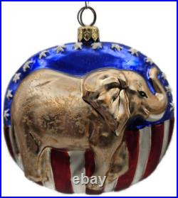 Christopher Radko It's A Party Republican Elephant Political Christmas Ornament