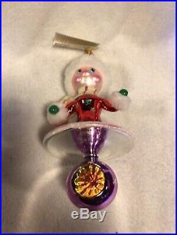 Christopher Radko Italian Blown Glass Ornament 2000 Snow Girl With Tag/Box Retired