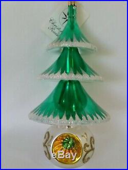 Christopher Radko Italian Blown Glass Ornament ELEGANT EVERGREENS 1999 Green