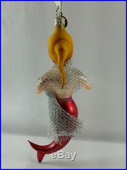 Christopher Radko Italian Blown Glass Ornament NICE CATCH 2002 Mermaid