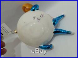 Christopher Radko Italian Blown Glass Ornament ON THE RUN 1994 Signed Dish-Spoon
