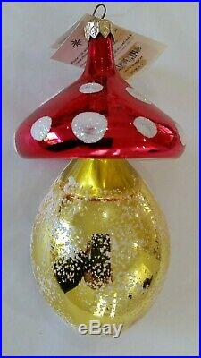 Christopher Radko Italian Blown Glass Ornament SANTA SHROOM 2000