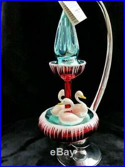 Christopher Radko Italian Blown Glass Ornament SWAN FOUNTAIN 1995