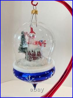 Christopher Radko Italian Glass Christmas Ornament MIDNIGHT VISIT GLOBE 96-023