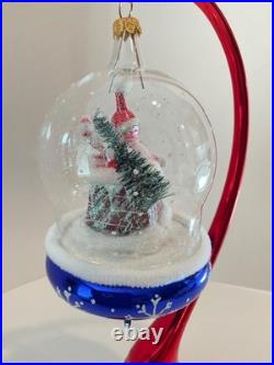 Christopher Radko Italian Glass Christmas Ornament MIDNIGHT VISIT GLOBE 96-023