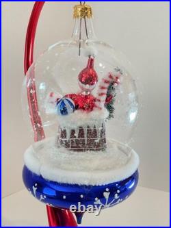 Christopher Radko Italian Glass Christmas Ornament MIDNIGHT VISIT GLOBE 96-023