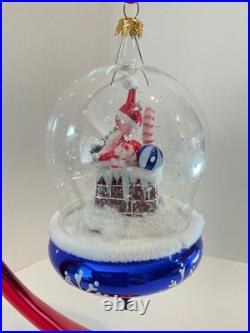Christopher Radko Italian Glass Christmas Ornament MIDNIGHT VISIT GLOBE 96-023