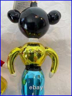 Christopher Radko Italian Glass Ornament Mickey & Minnie KISSING COUSINS Signed