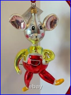 Christopher Radko Italian Glass Ornament TOPO Mouse 94-318-0 Signed by Radko